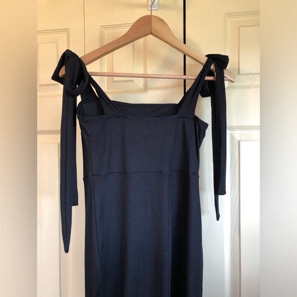 Black Strap Dress with Side Slit, Cider - Picture 4 of 6